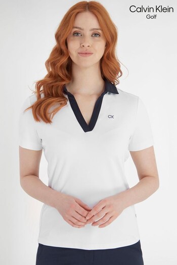 Calvin Klein Golf Canisteo White Polo Shirt (D68632) | £55