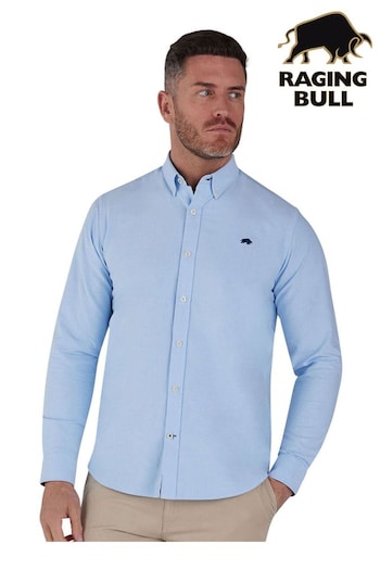 Raging Bull Blue Classic Long Sleeve Oxford Shirt (D68692) | £59 - £69