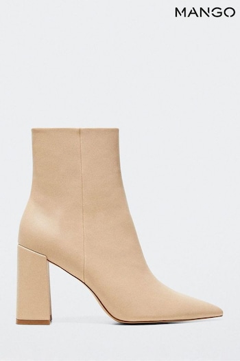 Mango Ankle Brown Block Heel Boots (D68706) | £50
