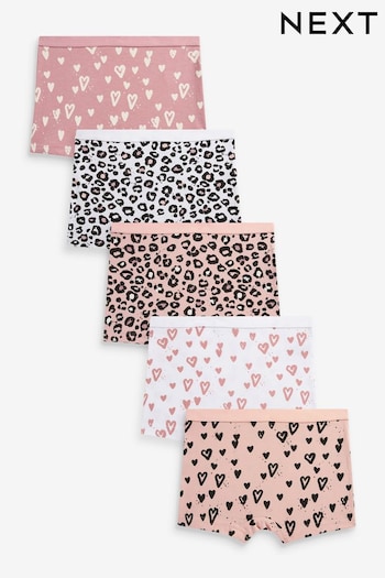 Pink Animal Print Shorts 5 Pack (2-16yrs) (D68750) | £13 - £19