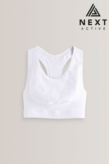 White 1 Pack Seam Free Racer Back Crop Top (7-16yrs) (D68757) | £10 - £11