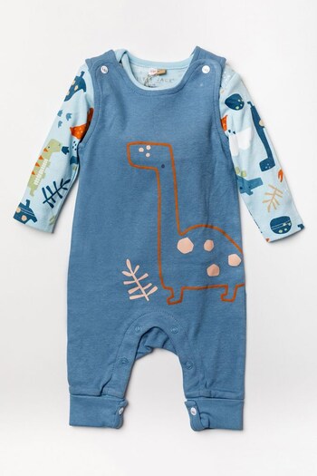 Lily & Jack Blue Two Piece Baby Dungarees and Top set (D68909) | £22