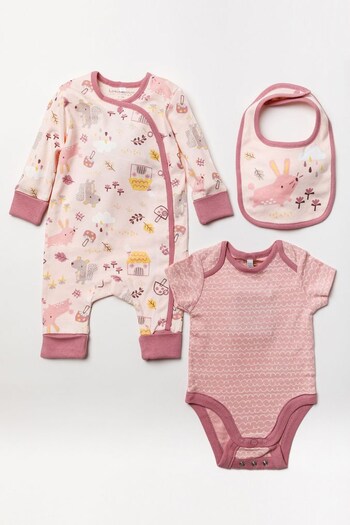 Homegrown Three Piece Printed Baby Gift Set (D68910) | £22