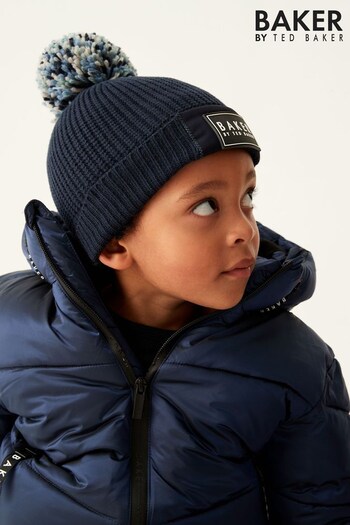 Baker by Ted Baker Boys Pom Hat and Mittens Set (D69002) | £24