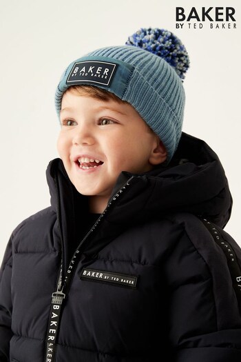 Baker by Ted Baker Boys Pom Hat and Mittens Set (D69003) | £24