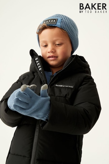 Baker by Ted Baker Boys Beanie Hat and Gloves Set (D69005) | £26