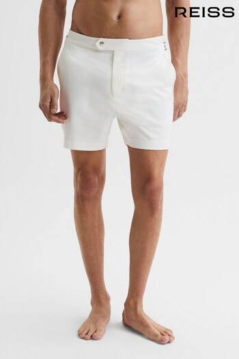 Reiss White Sun Side Adjuster Swim Shorts (D69023) | £68