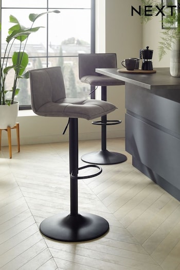 Arona Faux Leather Mid Grey Denver Bar Stool (D69046) | £110