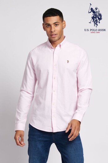 U.S. Polo Assn. Mens Pink Peached Oxford Shirt (D69105) | £60