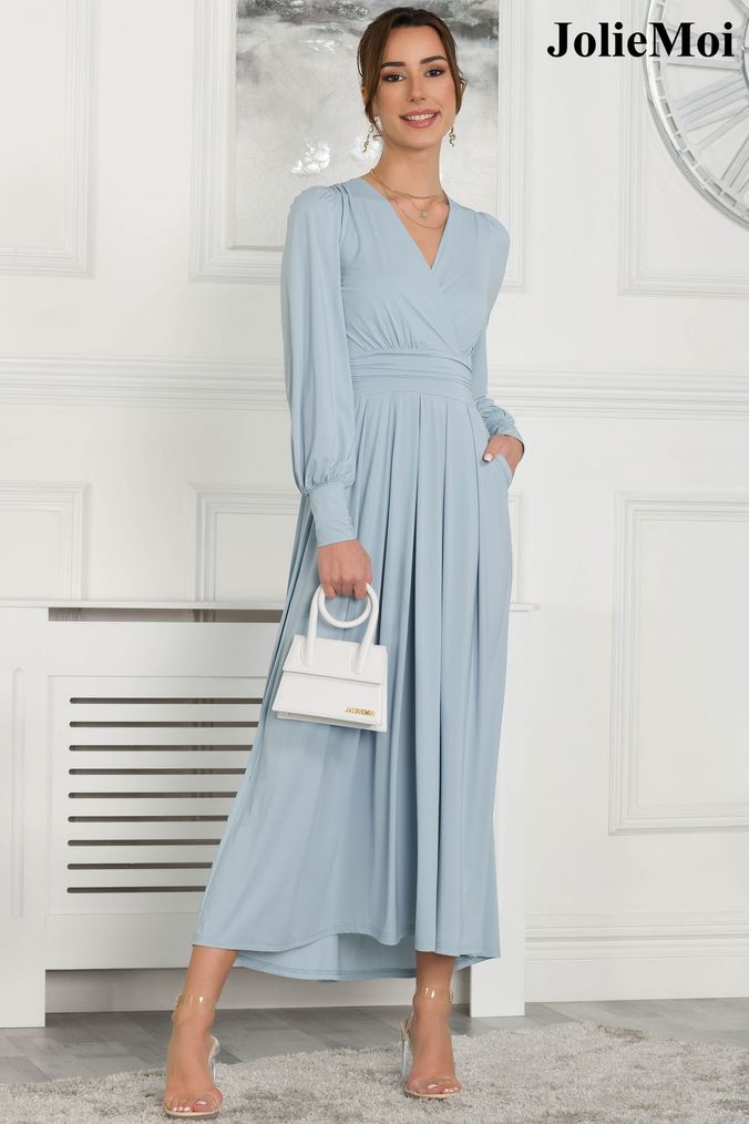 Plain long sleeve maxi dress store