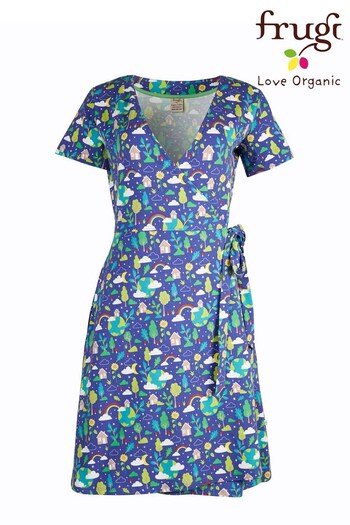 Frugi Blue Esme Wrap Dress (D69196) | £59