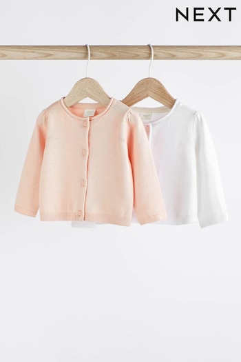 White/Pink Baby Cardigans 2 Pack (0mths-3yrs) (D69210) | £14 - £16