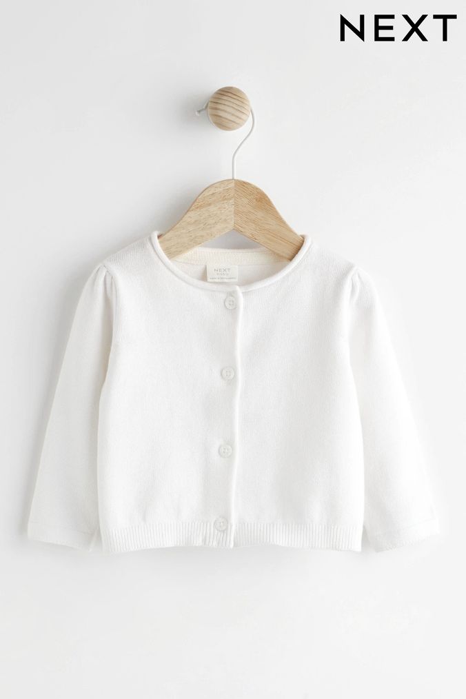 Next baby shop girl white cardigan