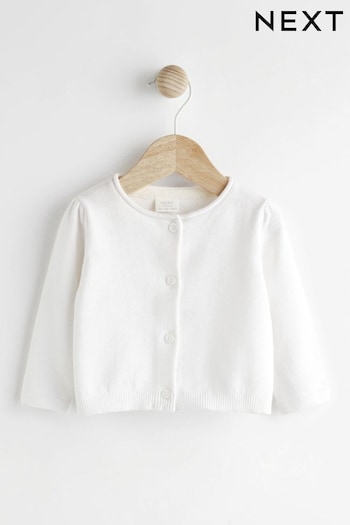 White Baby Knitted Cardigan (0mths-2yrs) (D69211) | £7.50 - £8.50