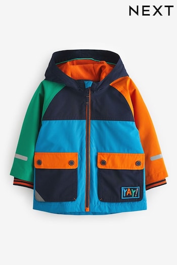 Orange/Navy Waterproof Coat (3mths-7yrs) (D69219) | £26 - £30