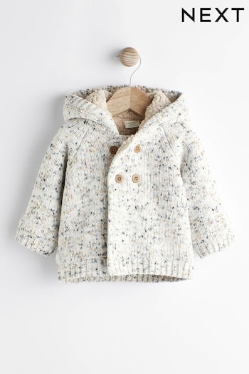 Cream Speckled Baby Fleece Lined Cardigan (0mths-2yrs) (D69240) | £20 - £22