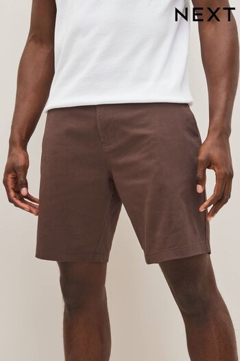 Brown Slim Stretch Chino Shorts lounging (D69268) | £20