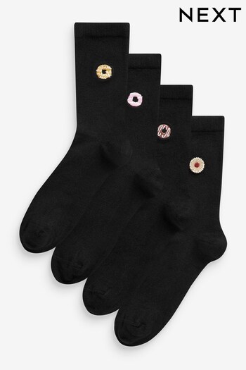 Biscuits Embroidered Motif Ankle Socks 4 Pack (D69282) | £12