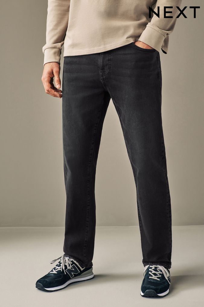 Mens straight leg jeans black 2025