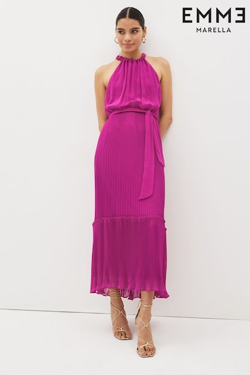 Emme Marella Pink Sleevless Draped Maxi Dress (D69422) | £200
