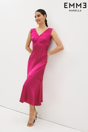 Emme Marella Pink	 V-Neck Maxi Dress (D69426) | £145