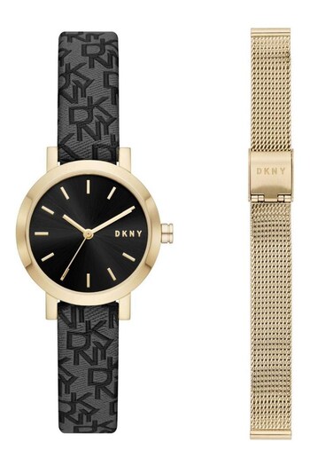 DKNY Ladies Gold Tone Soho Gift Set Watch (D69686) | £149