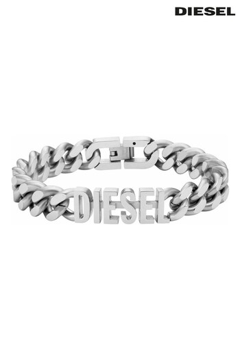 Diesel Gents Silver Tone Logo Bracelet (D69806) | £115