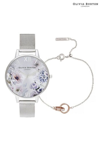 Olivia Burton Ladies Silver Tone Sunlight Florals Watch (D70006) | £144