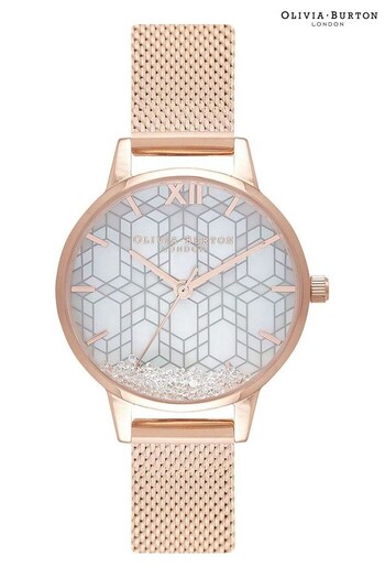 Olivia Burton Ladies Pink Snow Globe & RG Ice Queen Watch (D70017) | £115