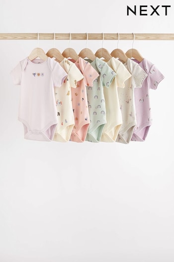 Multi Character Baby Short Sleeve Bodysuits 7 Pack (D70065) | £20 - £22