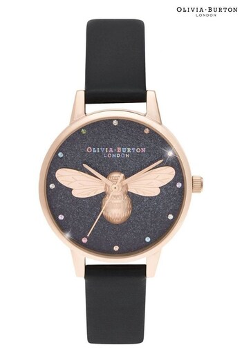 Olivia Burton Ladies Black Rainbow Lucky Bee Watch (D70100) | £139