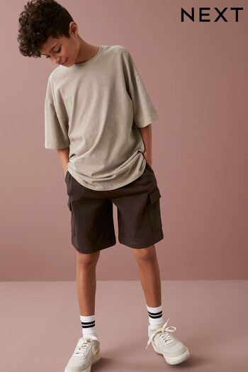 Chocolate Brown Cargo Jersey Shorts (3-16yrs) (D70117) | £7 - £12