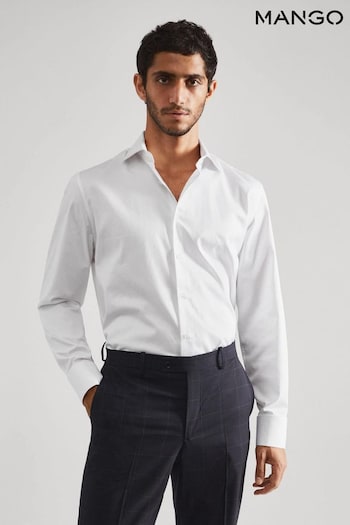 Mango White Slim Fit Cotton Suit Shirt (D70201) | £60