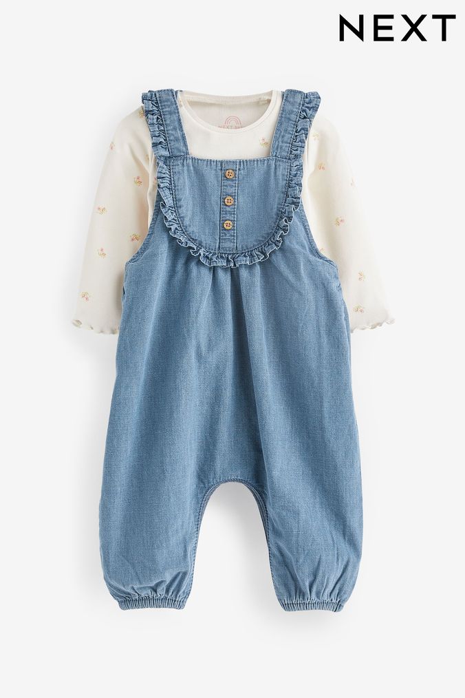 Denim Baby Cord Dungaree and Bodysuit (0mths-3yrs) (D70232) | £18 - £20