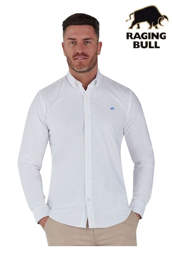 Raging Bull Blue Classic Long Sleeve Oxford Shirt (D70355) | £69