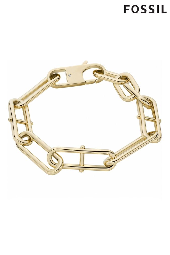 Fossil Women's Harlow Linear Texture Gold-Tone Stainless Steel Cuff Bracelet  - JF04535710 | Watch Republic
