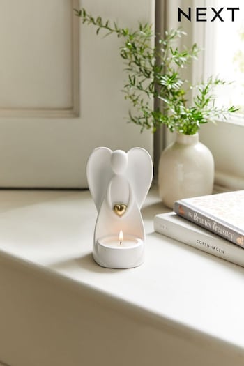 White Angel Ceramic Tealight Holder (D70381) | £9