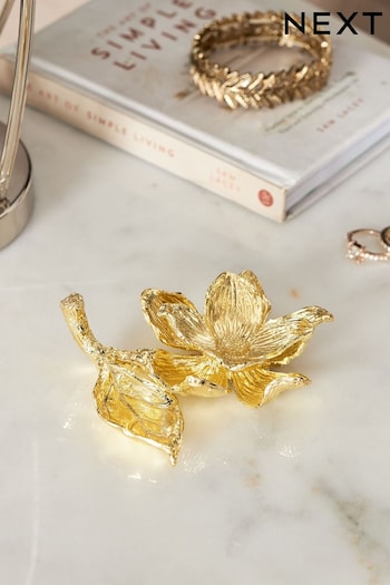 Gold Cast Metal Flower Ring Holder (D70388) | £10