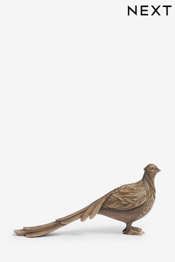 Brown Carved Effect Pheasant Ornament (D70396) | £32