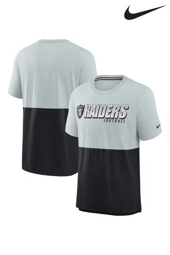 Nike Black NFL Fanatics Las Vegas Raiders Logo Name Colorblock T-Shirt (D70448) | £35