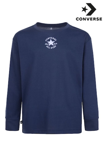 Converse Navy Logo Long Sleeve T-Shirt (D70623) | £22