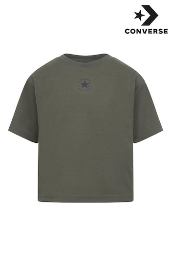 Converse NIS Khaki Green Oversized Chuck Patch Boxy T-Shirt (D70628) | £18