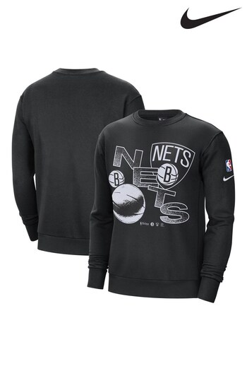 Nike Black Fanatics Brooklyn Nets Nike Courtside Crew Sweat (D70644) | £35