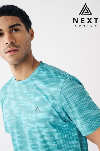 Aqua Blue Active Gym And Training Printed T-Shirt (D70666) | £20