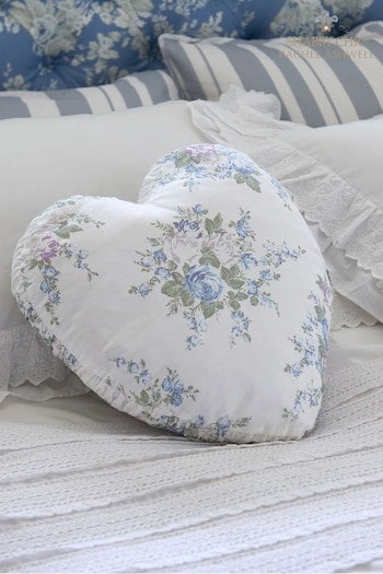 Shabby Chic by Rachel Ashwell® Rose Blossom Aqua Heart Cushion (D70744) | £20