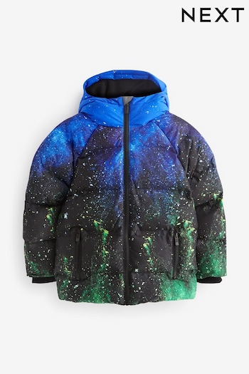 Splat Print Fleece Lined Padded Puffer Coat (3-17yrs) (D70766) | £30 - £40