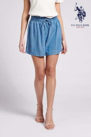 U.S. Polo Assn. Womens Blue Chambray Shorts (D70772) | £35
