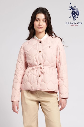 U.S. Polo Assn. Womens Drawstring Waist Quilted Jacket (D70822) | £100
