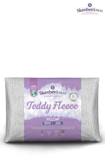 Slumberdown Single Teddy Fleece Medium Support Pillow (D70925) | £16
