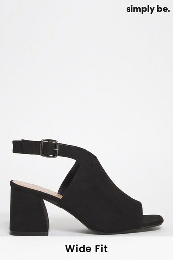 Simply Be Wide Fit Black Slingback Buckle Shoeboots (D71068) | £34